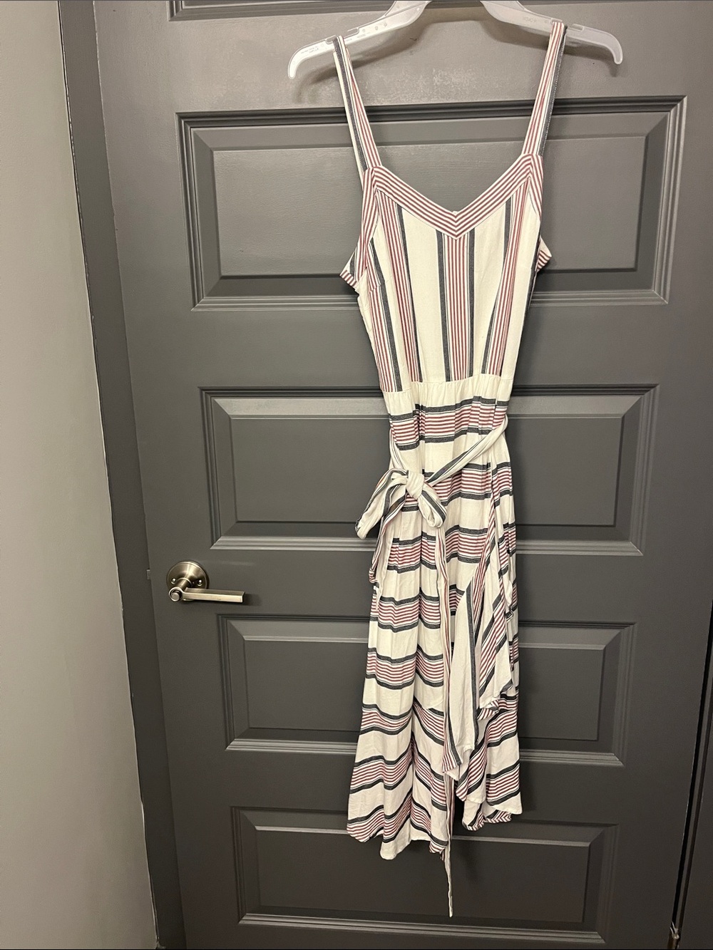 Loft Striped Fo-Wrap Summer Dress -